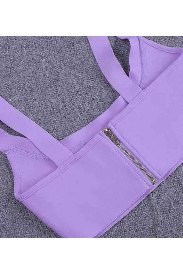 2 piezas tela Bandage falda y top colores