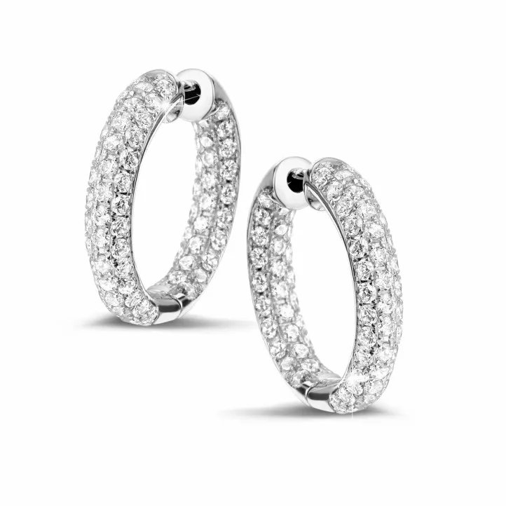 2.15 quilates criollas (pendientes) diamantes en oro blanco 