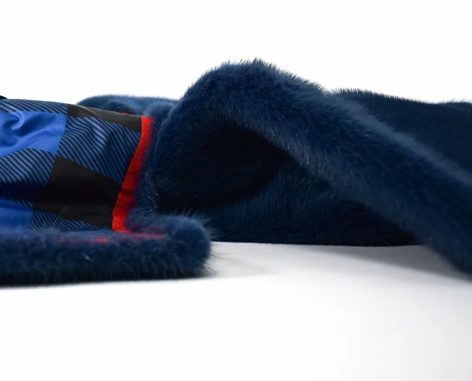 Abrigo de Visón sin cuello en Azul – Abrigo de piel de Visón