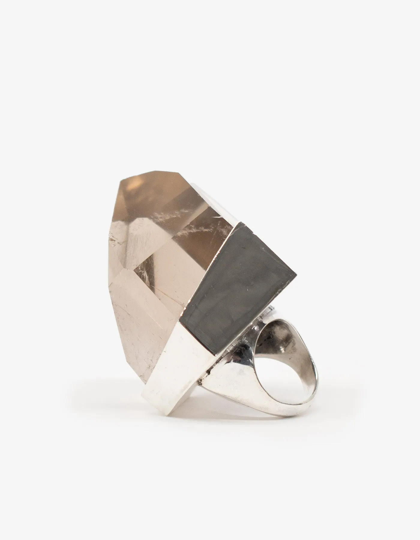 Anillo Brutalist Spike Smoky Topaz