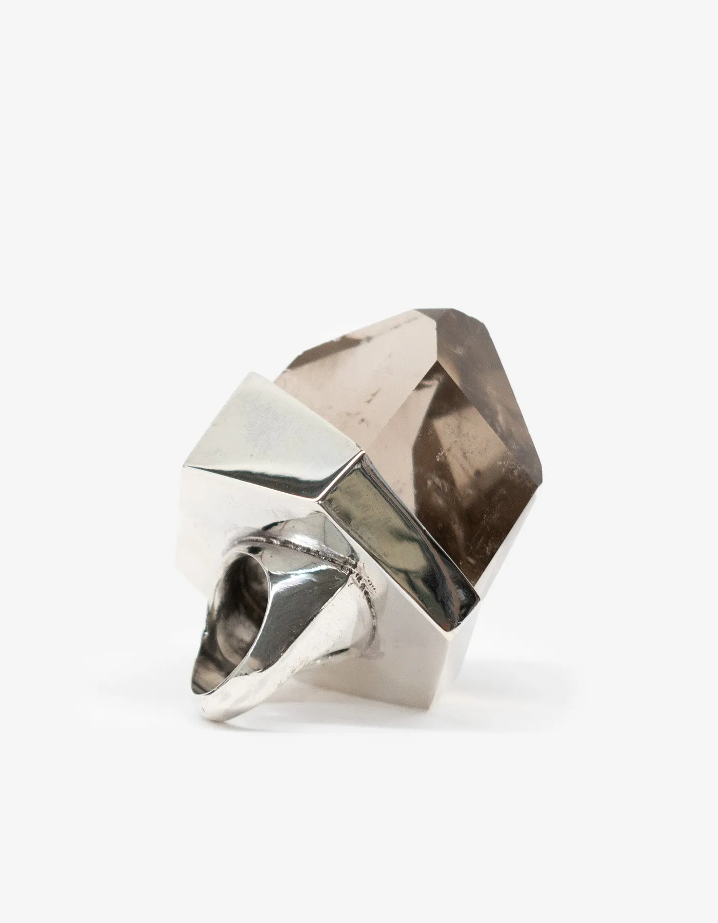 Anillo Brutalist Spike Smoky Topaz