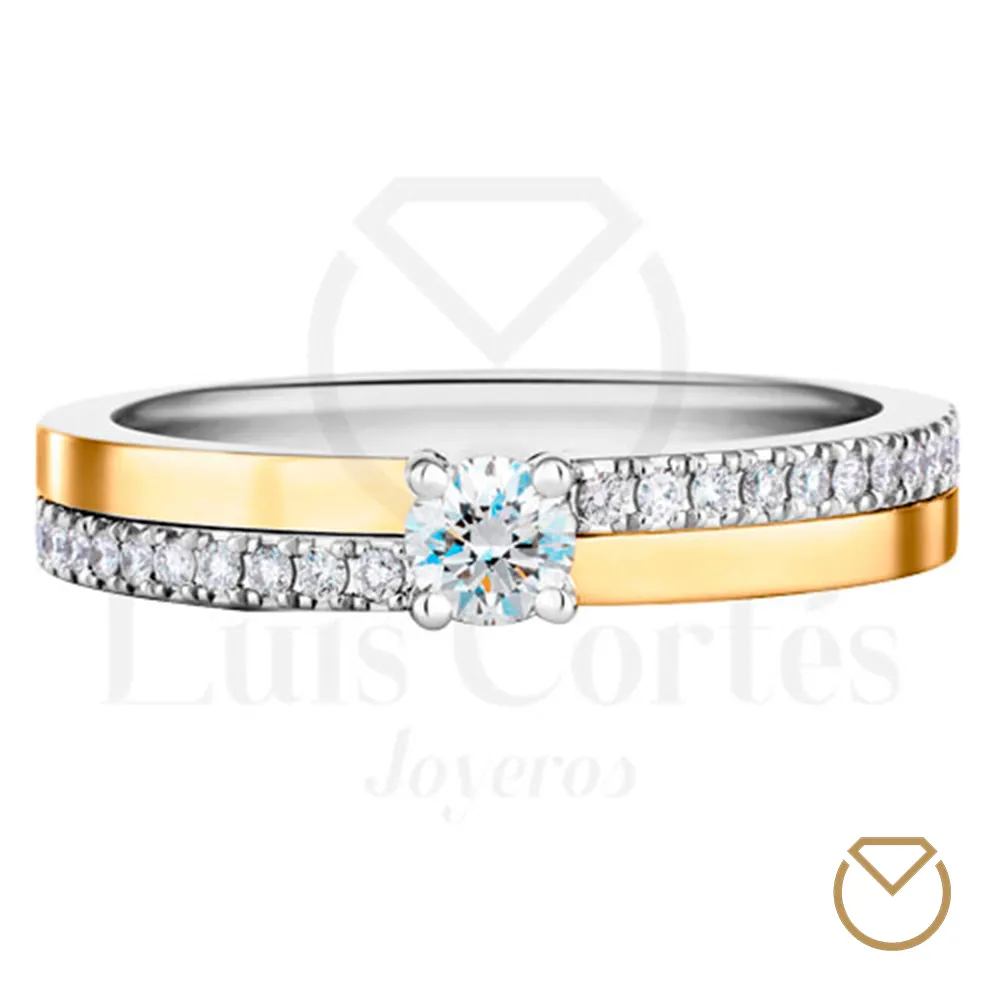 Anillo de Compromiso Oro Plata / REF. 186COP