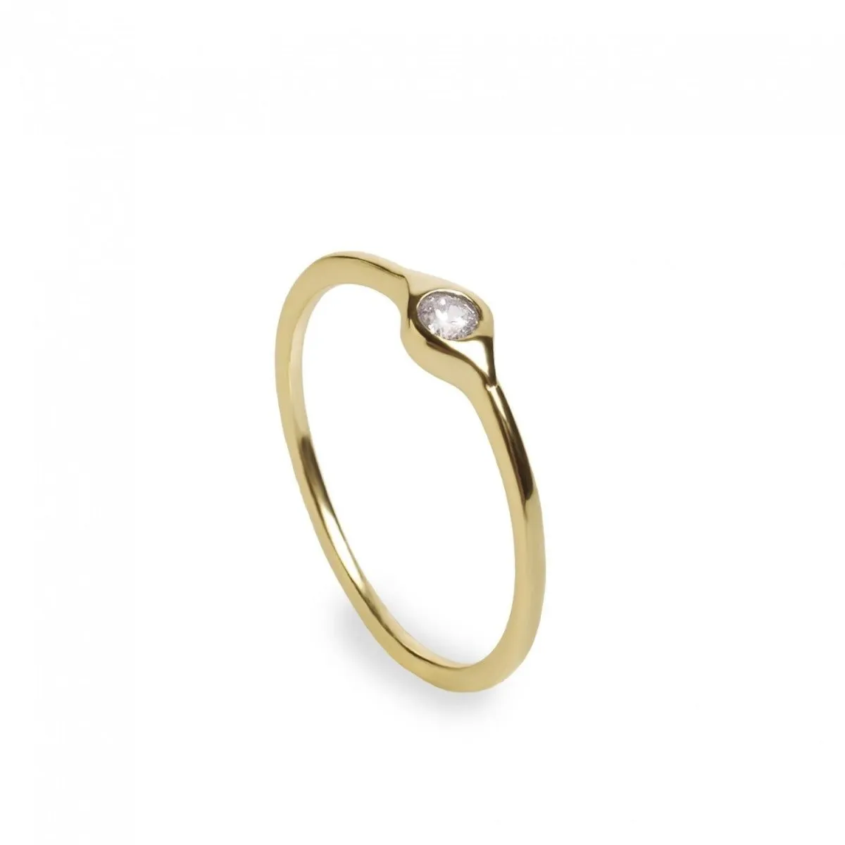 Anillos finos de plata dorado minimalista