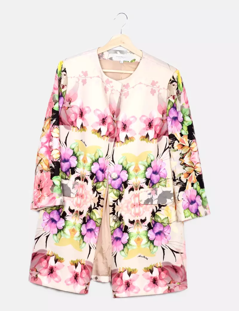 ANNA RACHELE Abrigo beige estampado floral