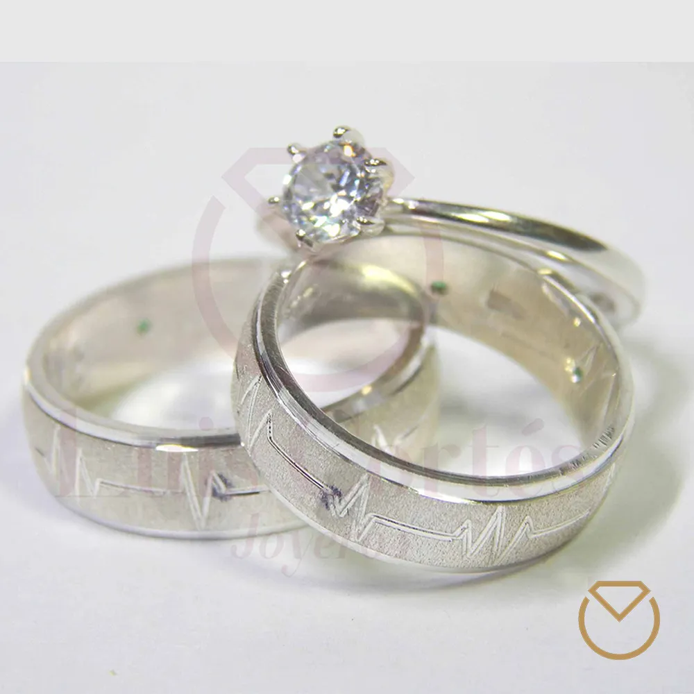 Argolla Matrimonio gratis Anillo de Compromiso Plata /Ref: 004SP