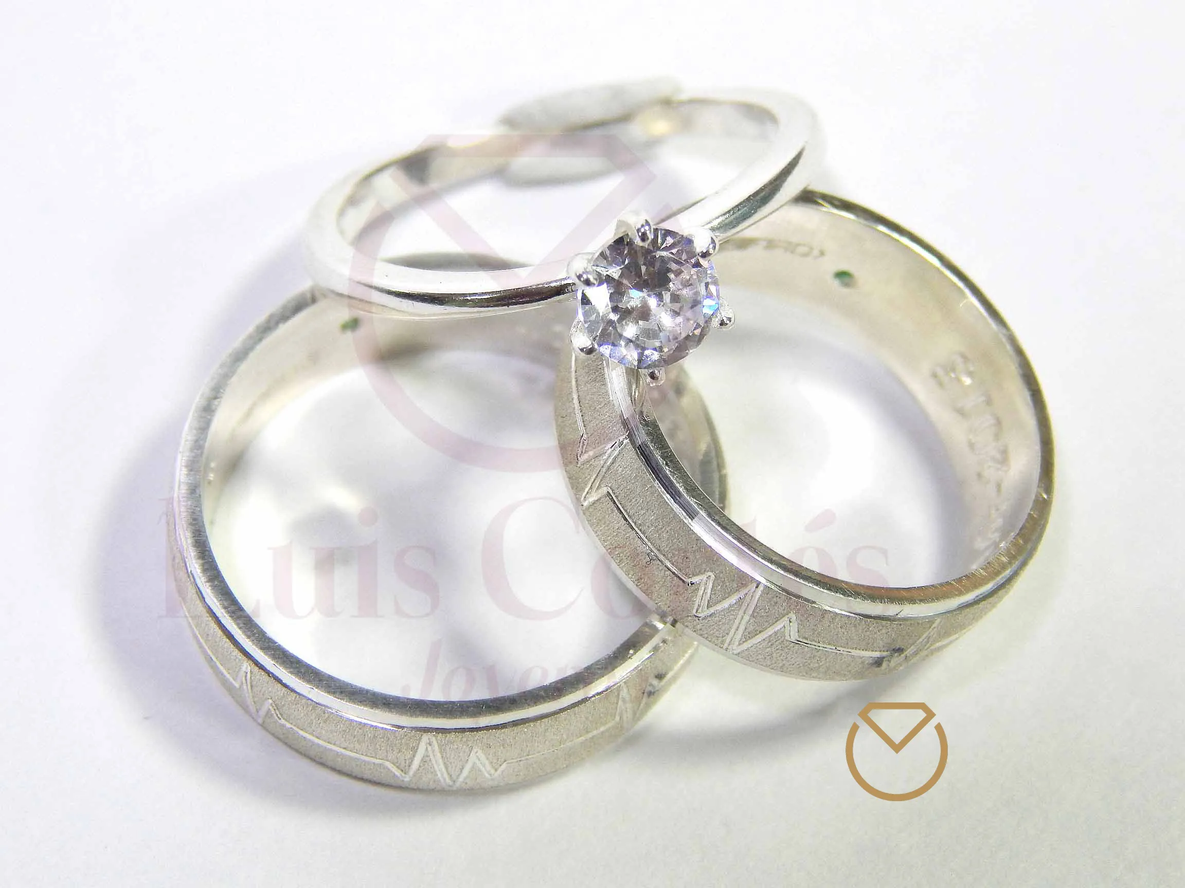Argolla Matrimonio gratis Anillo de Compromiso Plata /Ref: 004SP