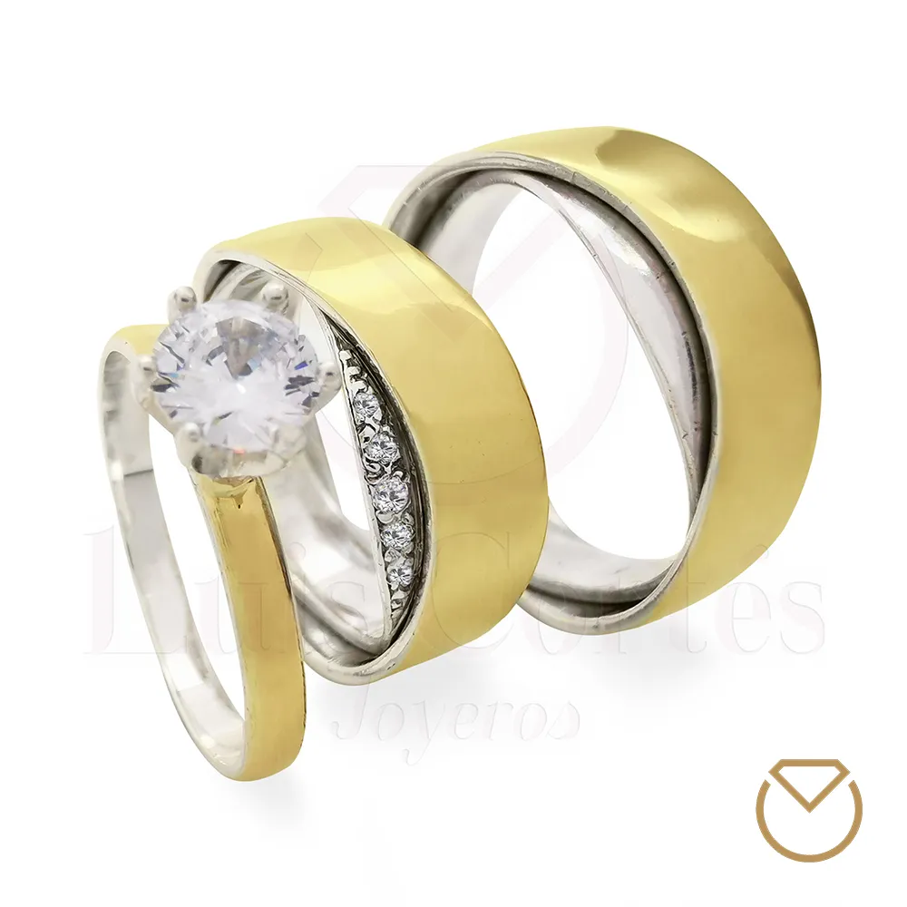 ARGOLLAS ORO 18KPLATA LEY 975GRATIS ANILLO / REF. 010SOP