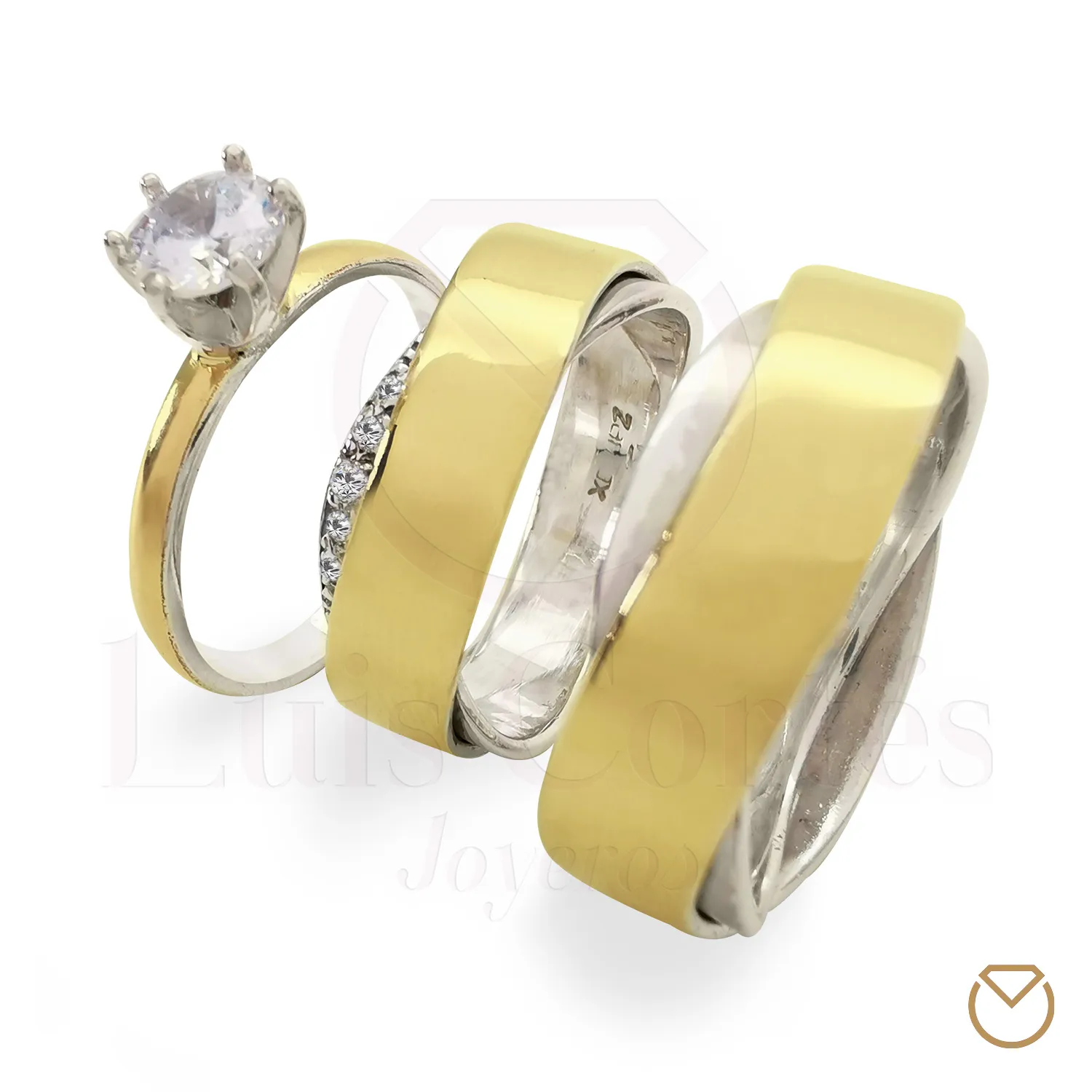 ARGOLLAS ORO 18KPLATA LEY 975GRATIS ANILLO / REF. 010SOP