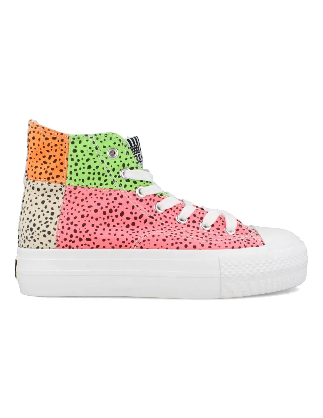 B&W  ZAPATILLAS ALTAS CANVAS PUNTOS MULTI