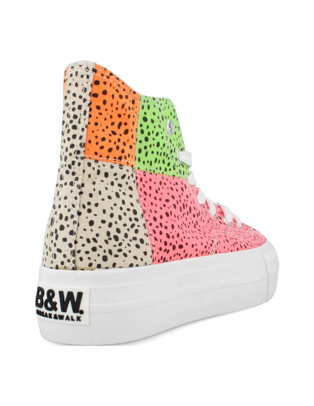 B&W  ZAPATILLAS ALTAS CANVAS PUNTOS MULTI