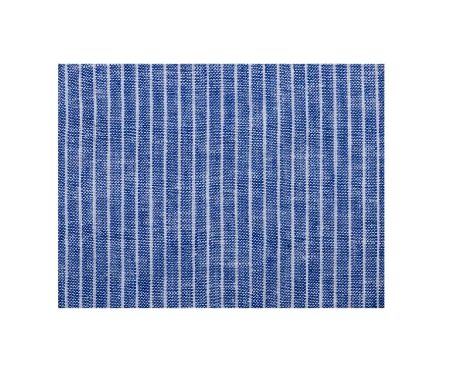BLUE CHAMBRAY & WHITE TRIM LONG SLEEVE COTTON LINEN SHIRT  COLTEN