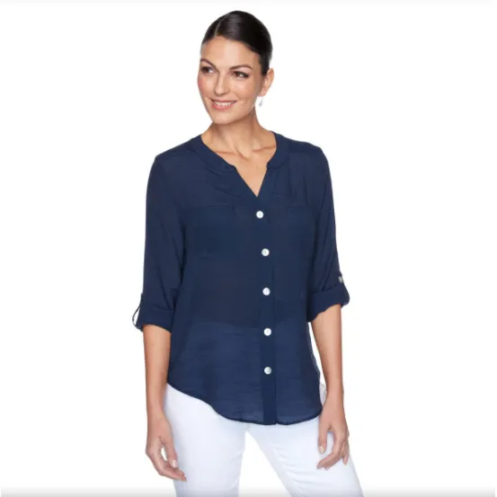 BLUSA CON MANGA LARGA Y BOTONES MUST HAVES I RUBY RD