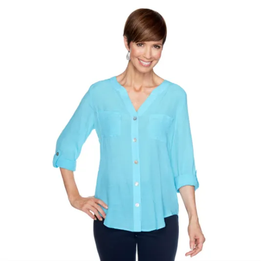 BLUSA CON MANGA LARGA Y BOTONES MUST HAVES I RUBY RD