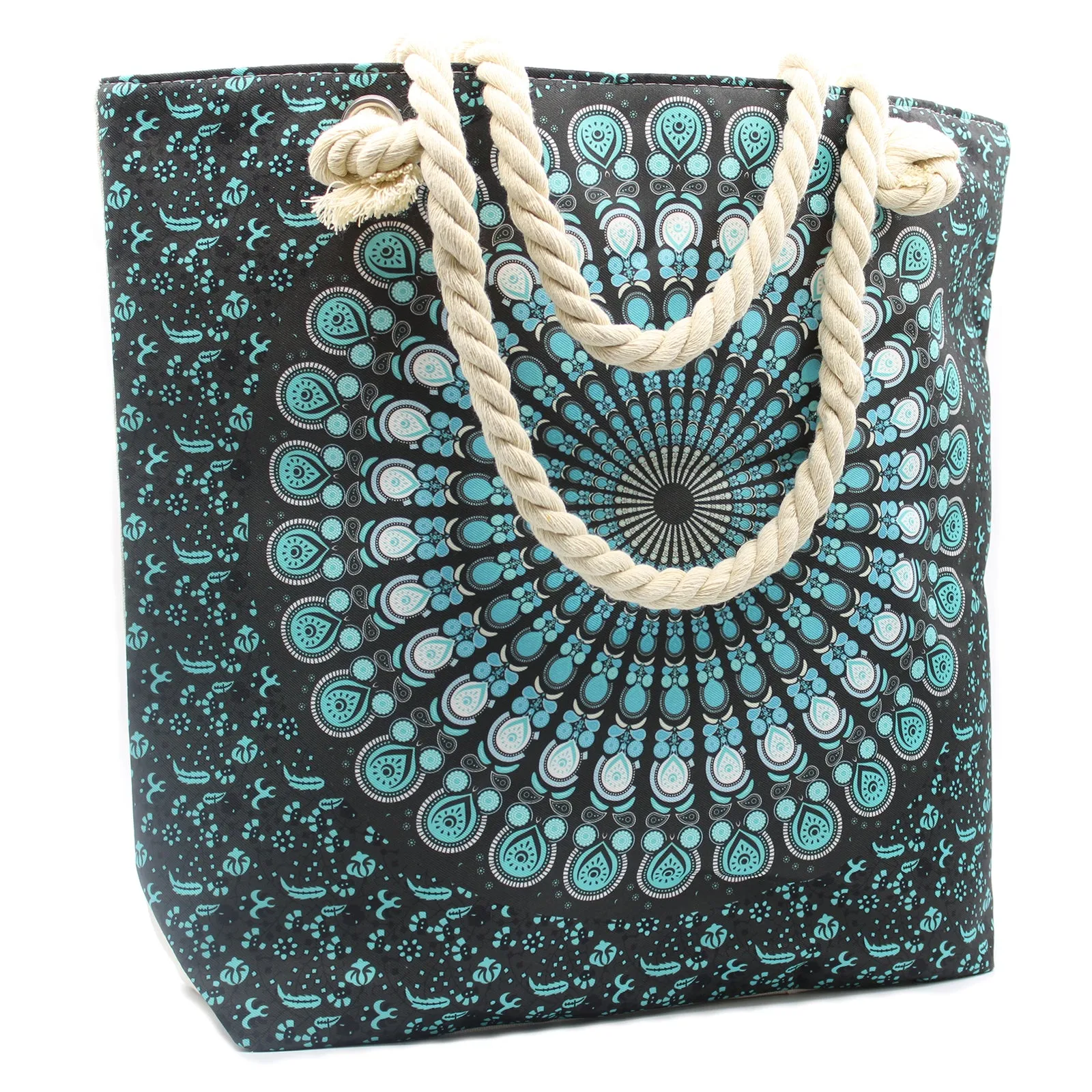 Bolso Mandala con Asa de Cuerda AZUL OSCURO
