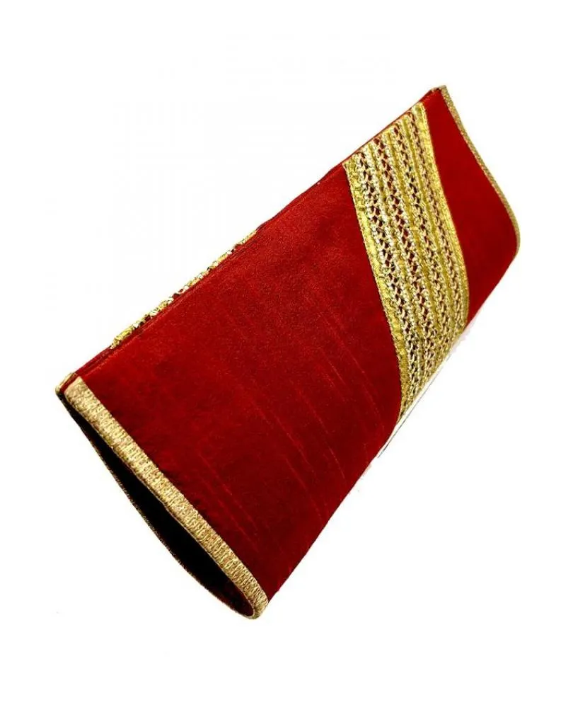 BOLSOS BODA Y FIESTA GRANATES CARTERA BAGUETTE CON DORADO VIEJO