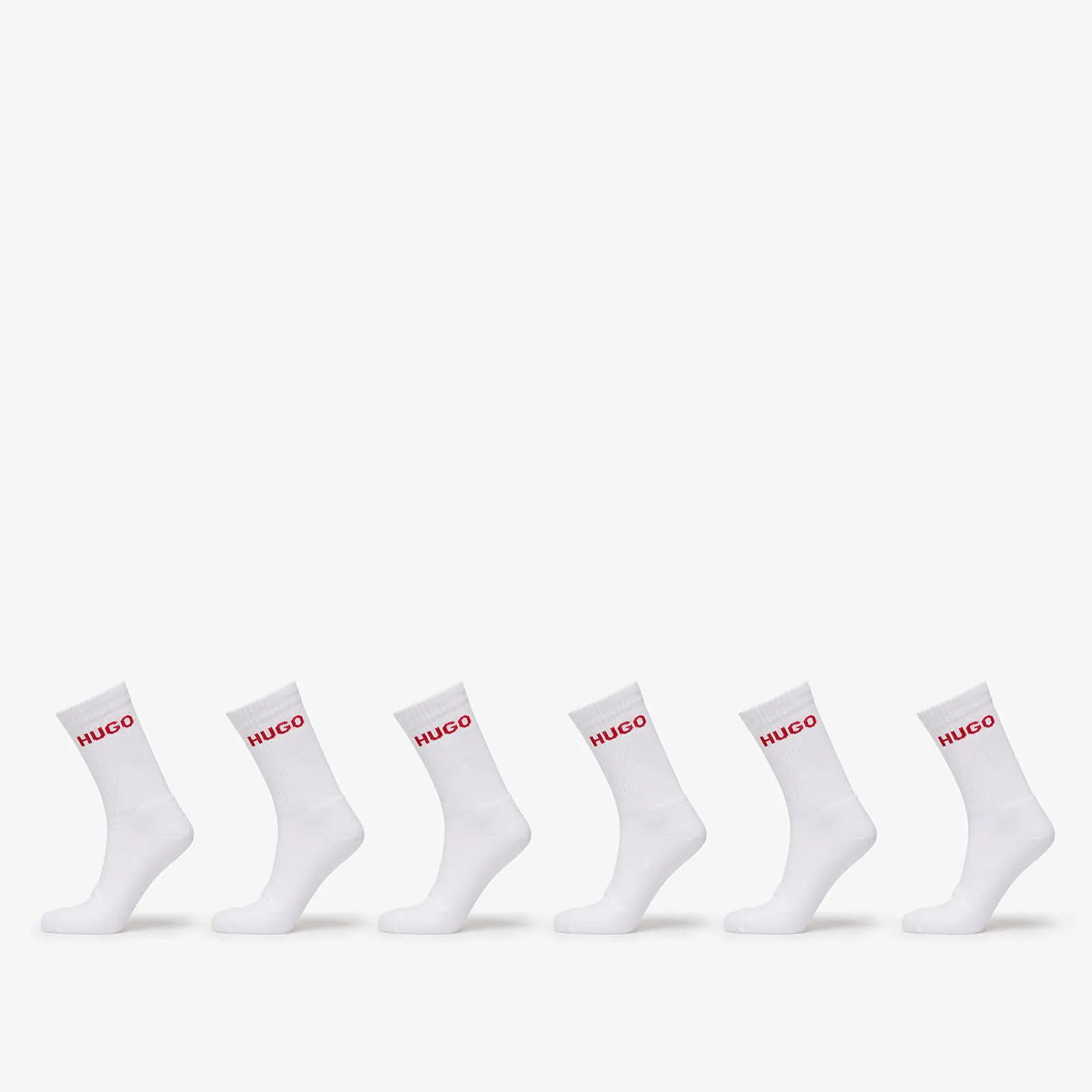 BOSS HUGO RIB LOGO SOCK 6PACK WHITE