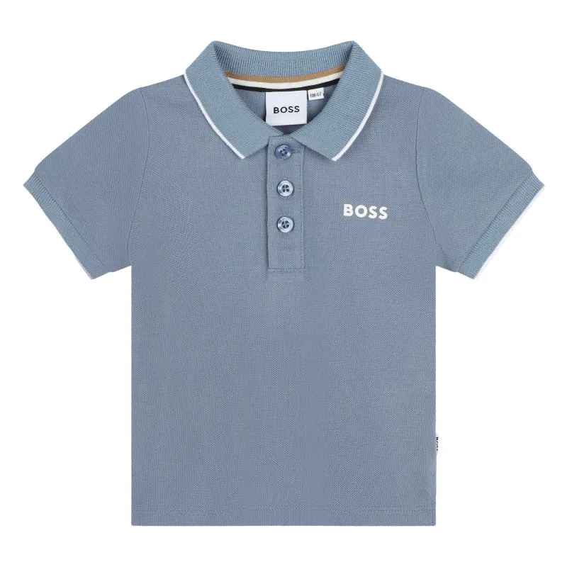 BOSS Polo de piqué liso de algodón