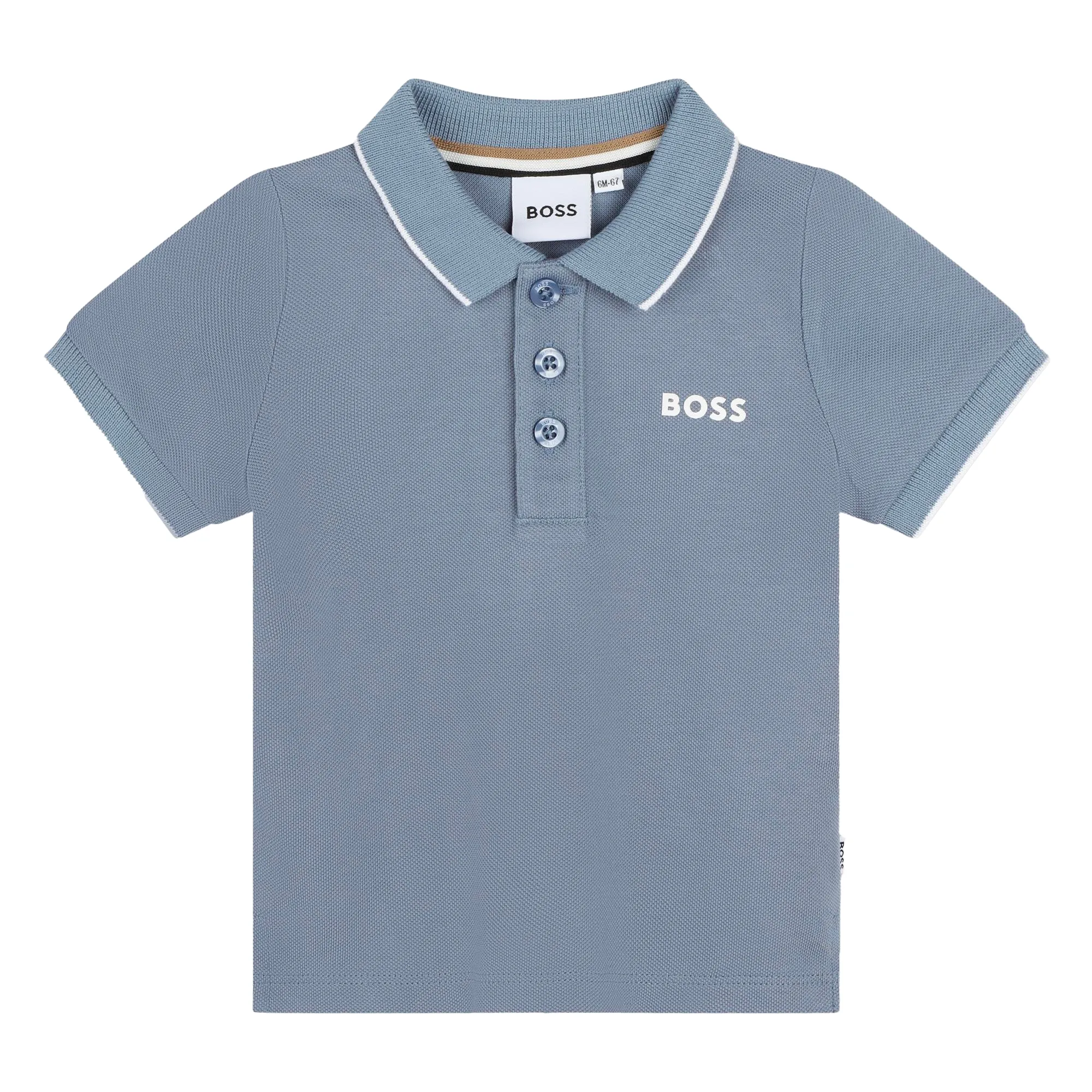 BOSS Polo de piqué liso de algodón