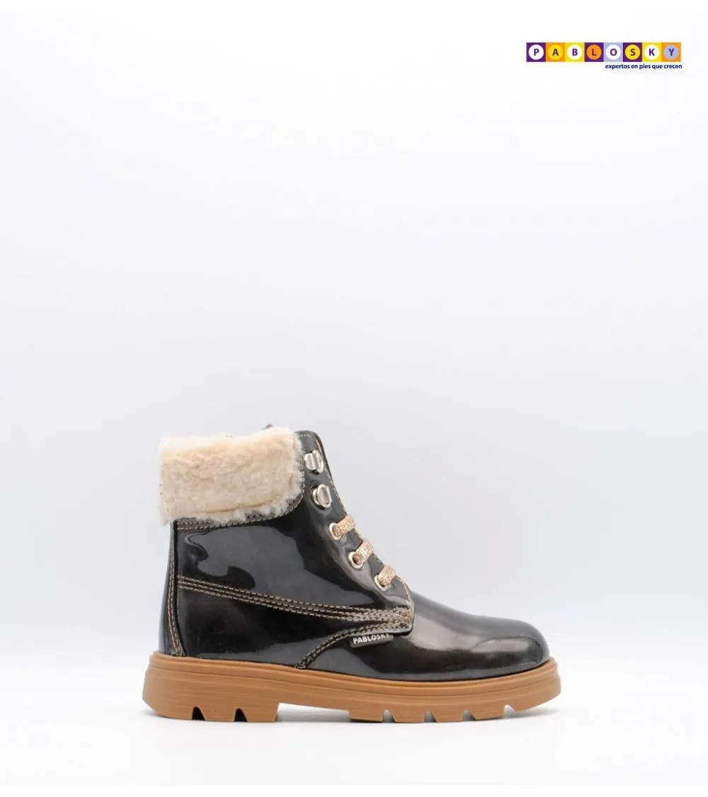 BOTA PABLOSKY PIEL CHAROL GRIS BORREGUILLO