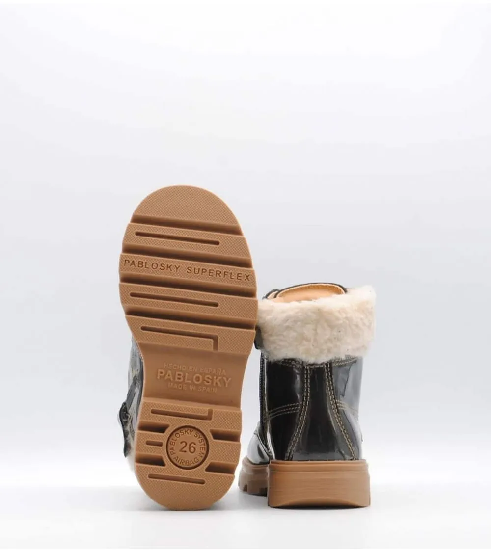 BOTA PABLOSKY PIEL CHAROL GRIS BORREGUILLO