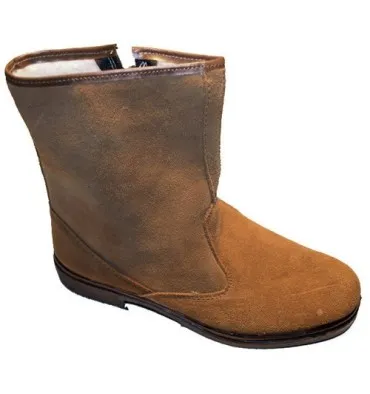 Bota serraje media caña con cremallera Altureña en camel