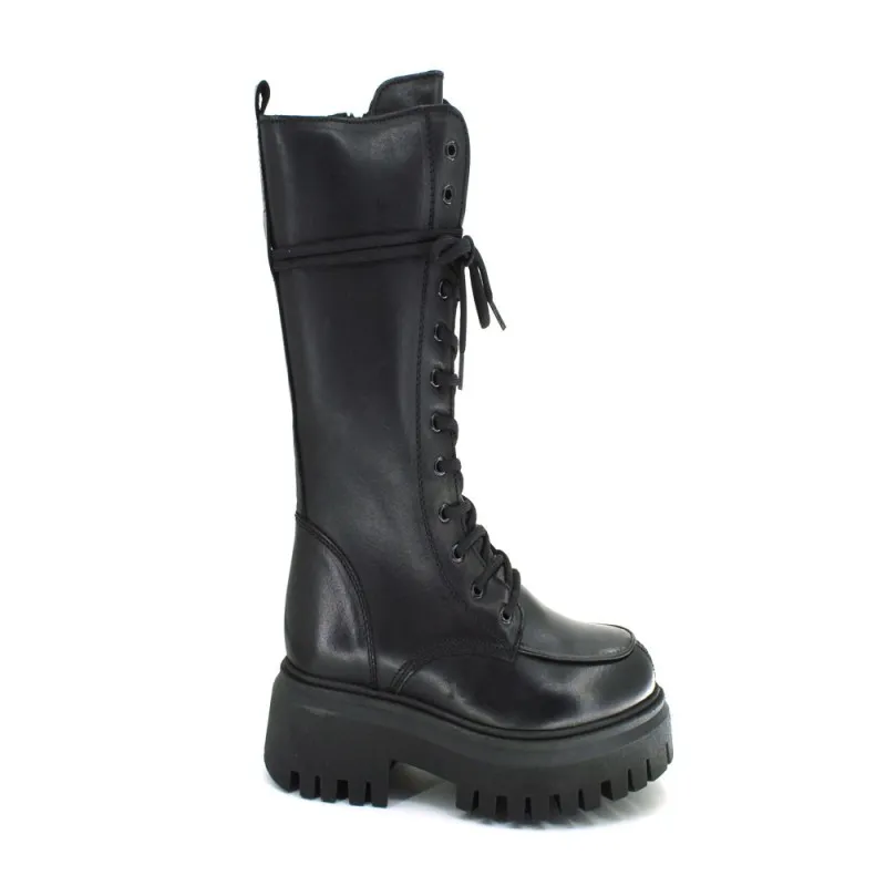 Botas Casual Militar Bikers de Piel con Cordones para Mujeres de LOL 6877 Draco