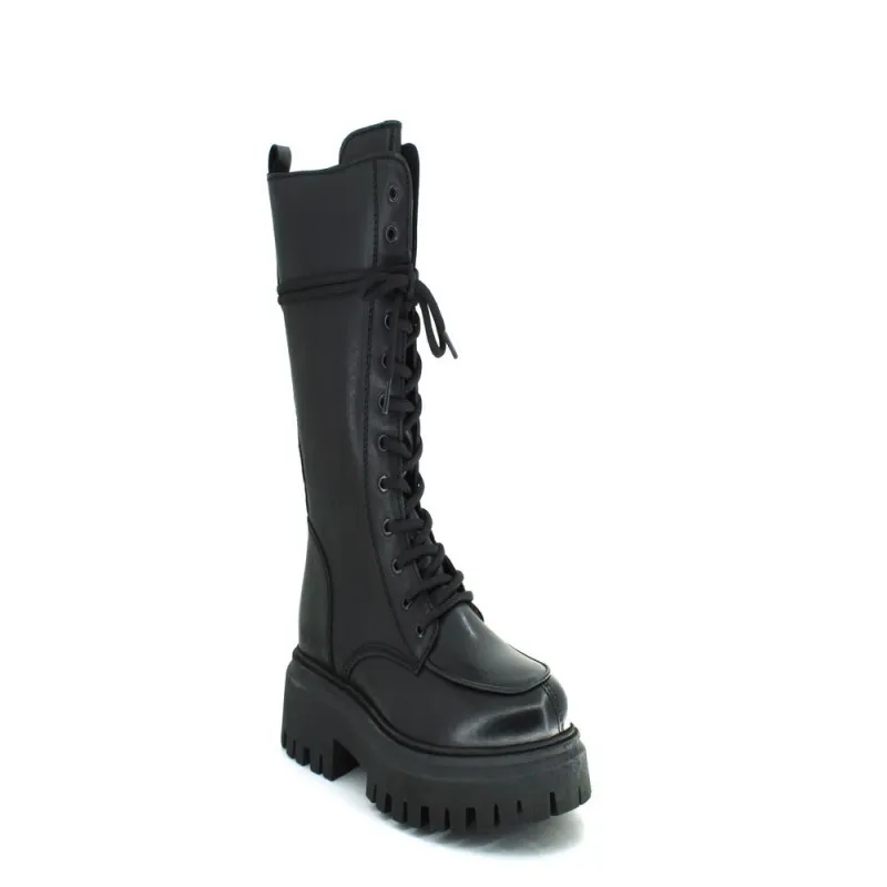 Botas Casual Militar Bikers de Piel con Cordones para Mujeres de LOL 6877 Draco