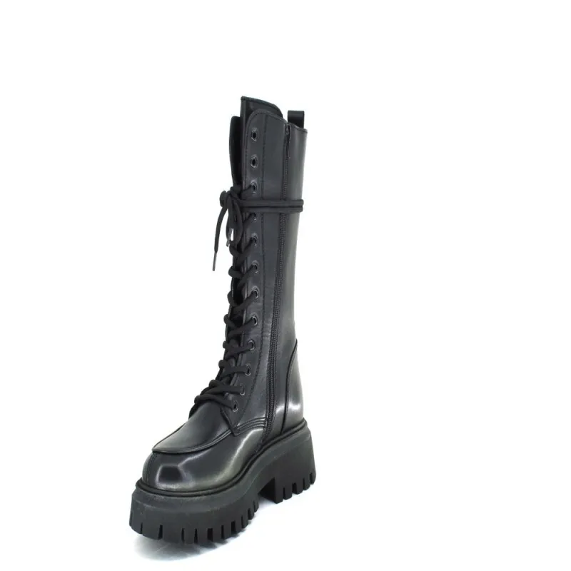 Botas Casual Militar Bikers de Piel con Cordones para Mujeres de LOL 6877 Draco
