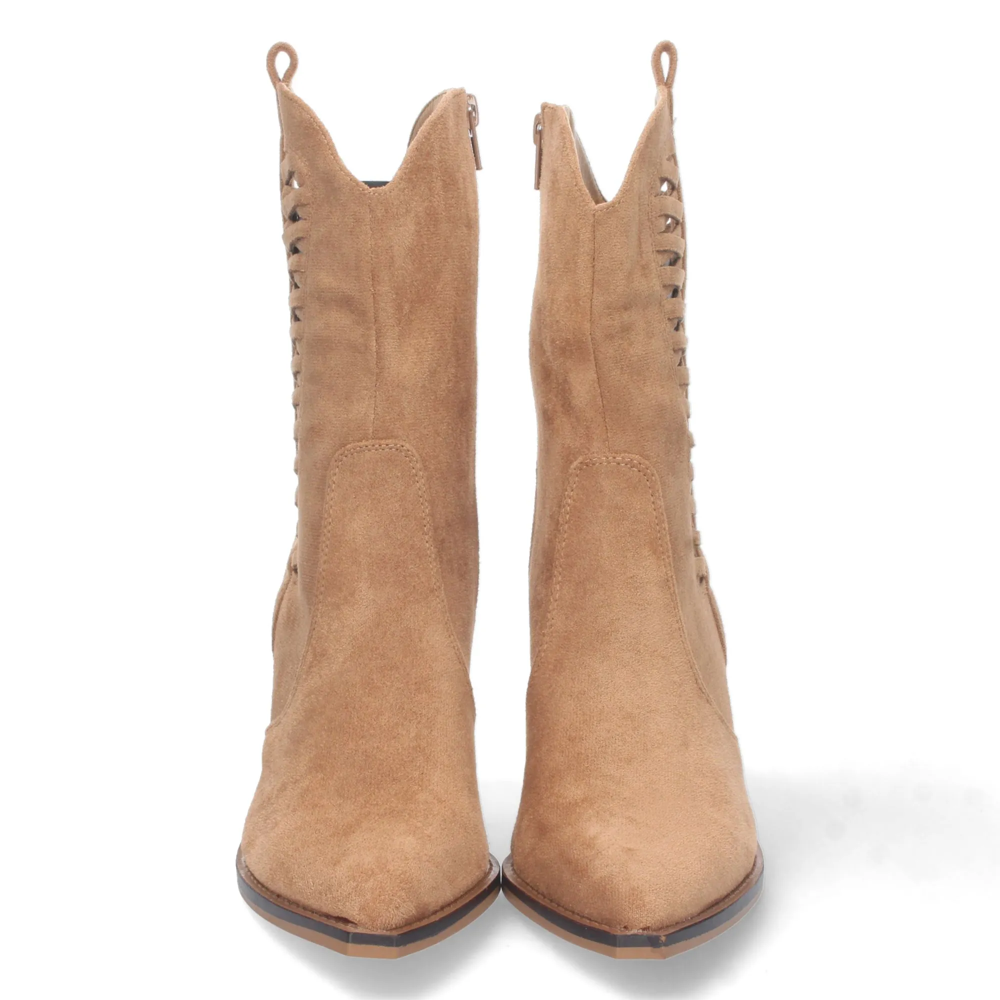 Botas cowboy tacon medio campero mujer color marron