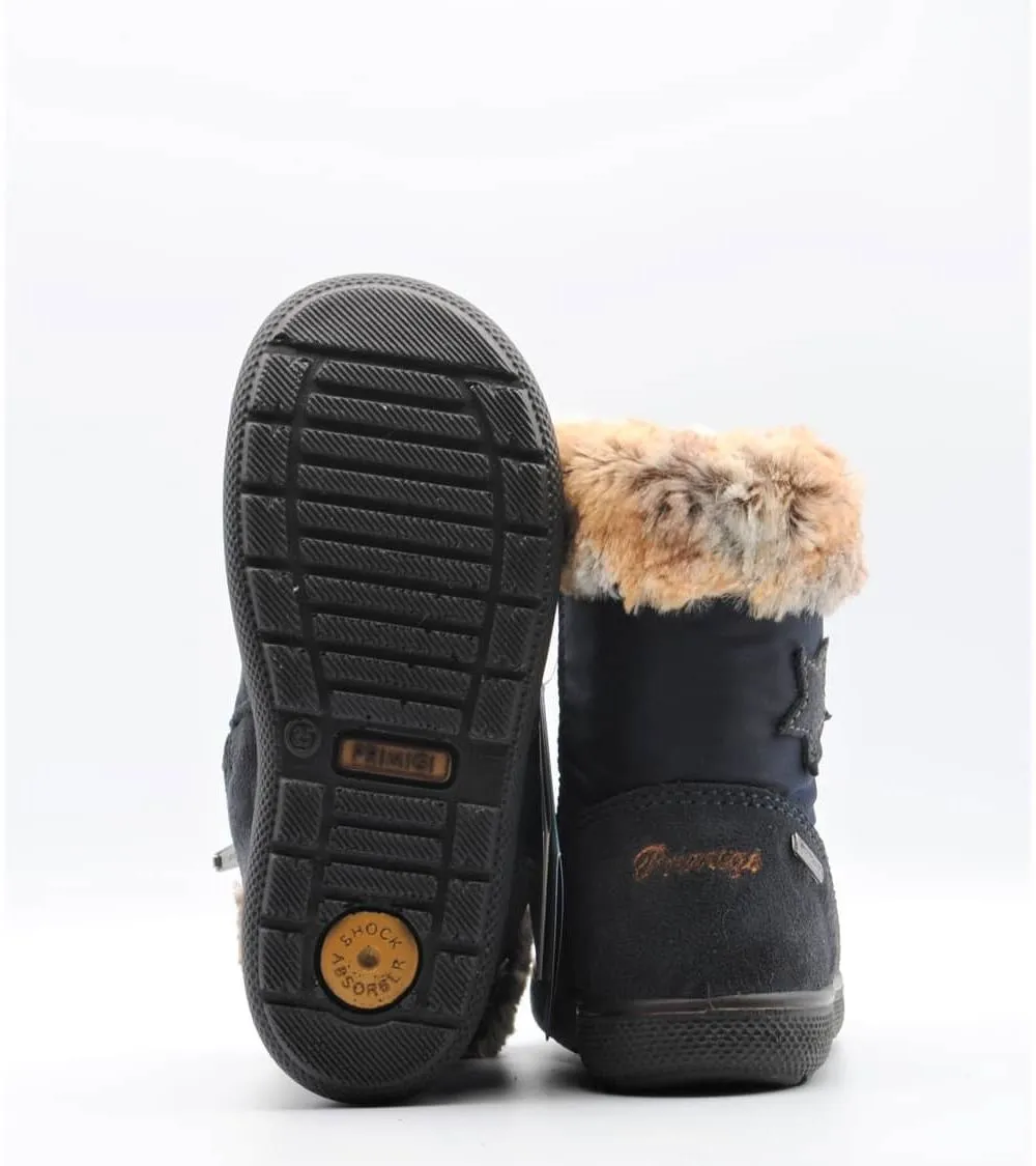 BOTAS NIÑA PRIMIGI GORETEX AZUL MARINO CON PELO ESTRELLAS