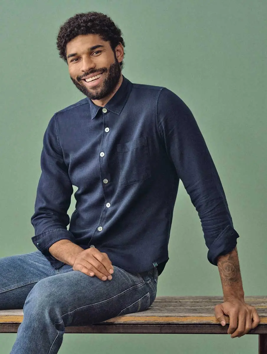 Camisa ecológica hombre de colores lisos