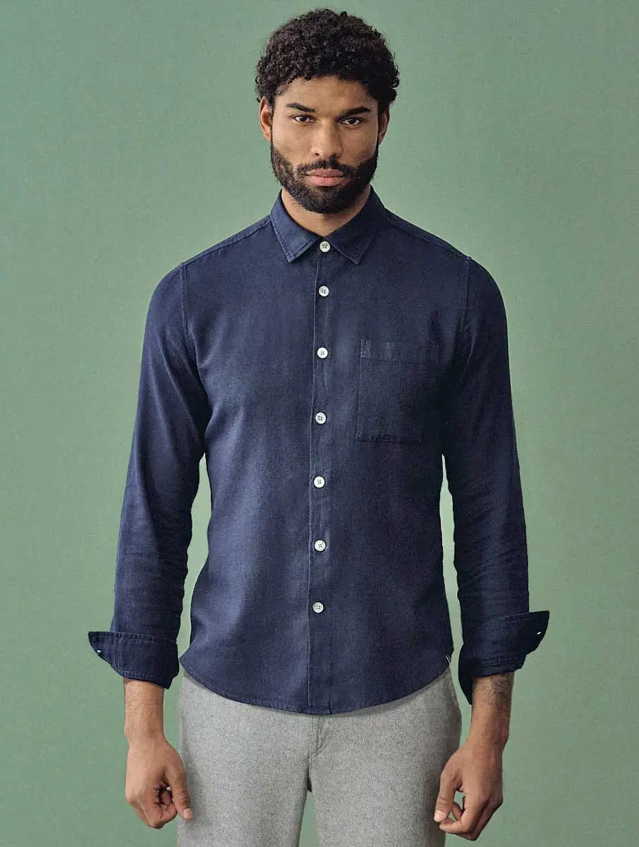 Camisa ecológica hombre de colores lisos