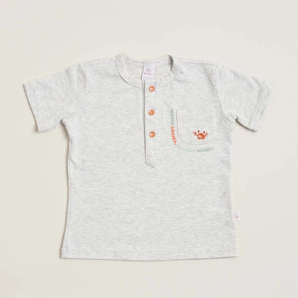 Camiseta bolsillo cangrejo manga corta