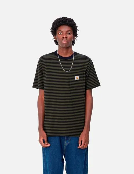 CAMISETA CARHARTT VERNER POCKET  DARK NAVY / OFFICE GREEN