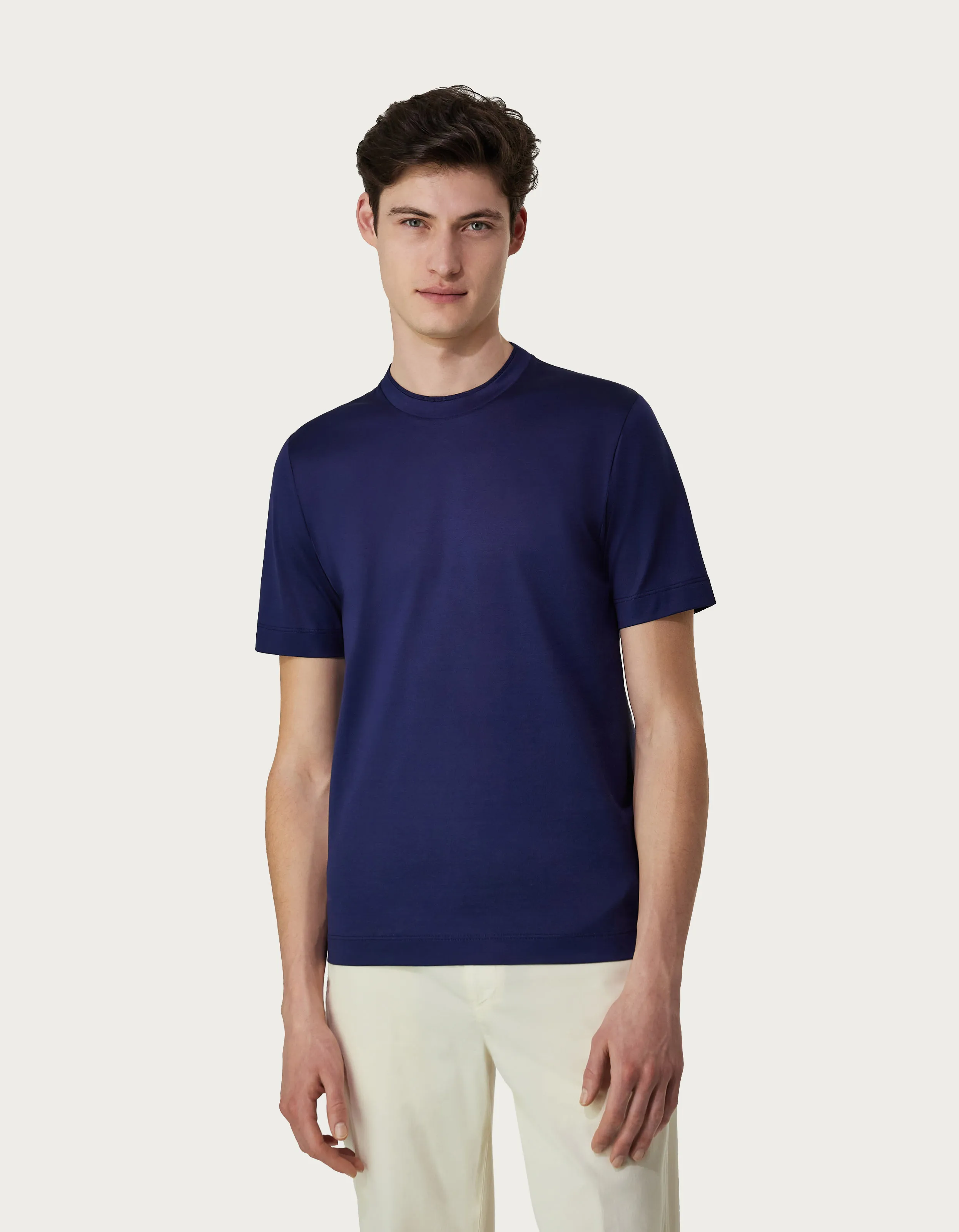 Camiseta de algodón hilo de Escocia azul 