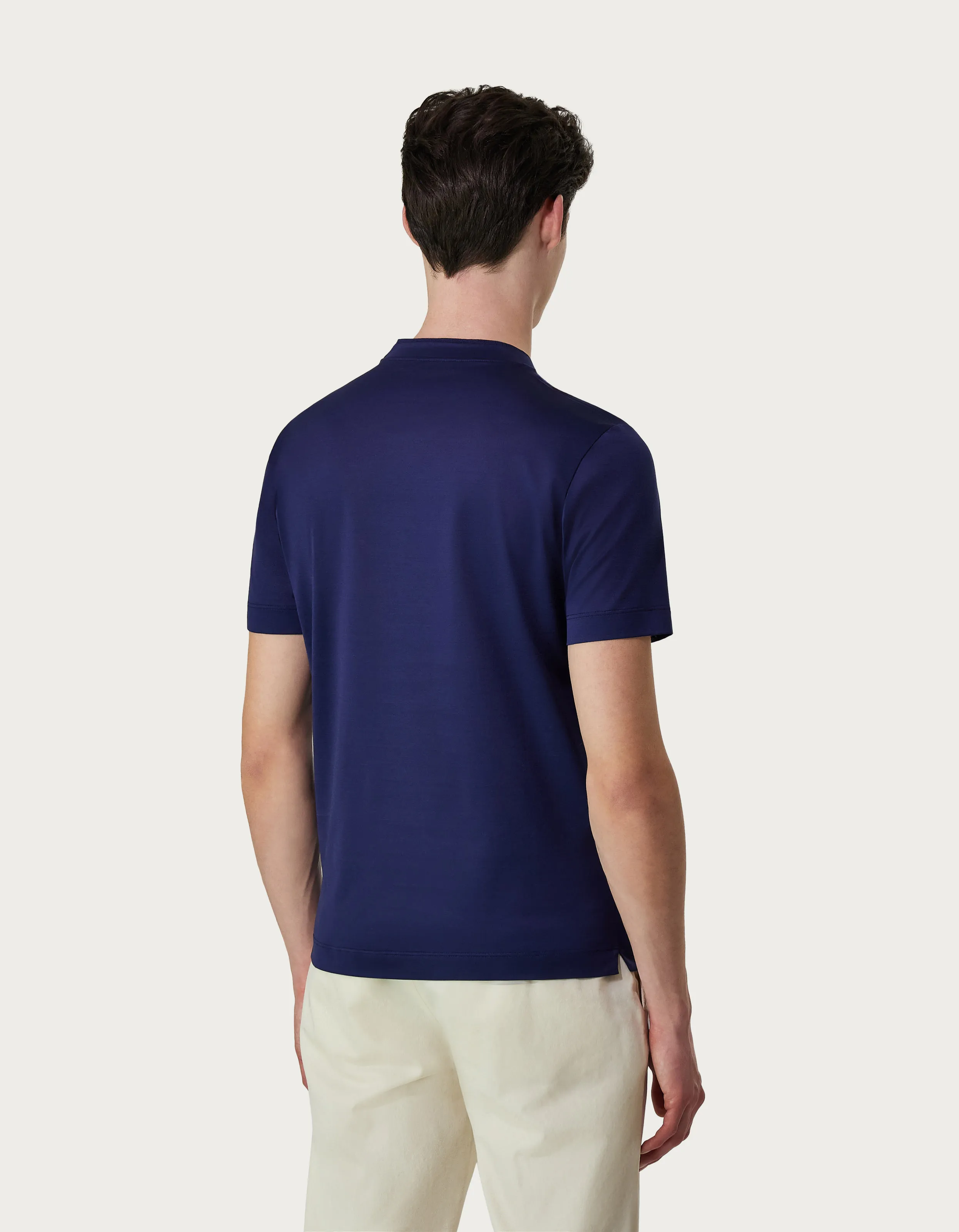 Camiseta de algodón hilo de Escocia azul 