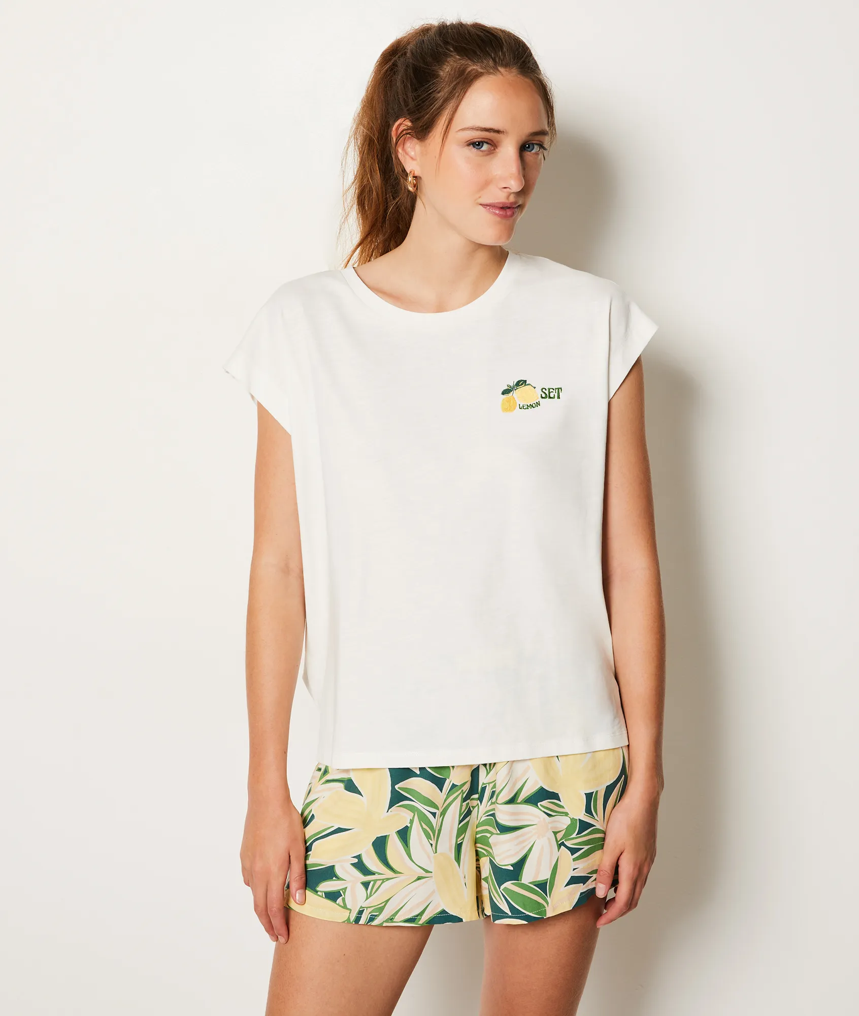 CAMISETA DE ALGODóN MOTIVO LIMóN CHERYL BLANC  ETAM