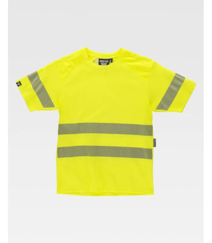 Camiseta de manga corta en micropiqué de poliéster con interior de algodón C3980