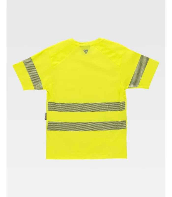 Camiseta de manga corta en micropiqué de poliéster con interior de algodón C3980