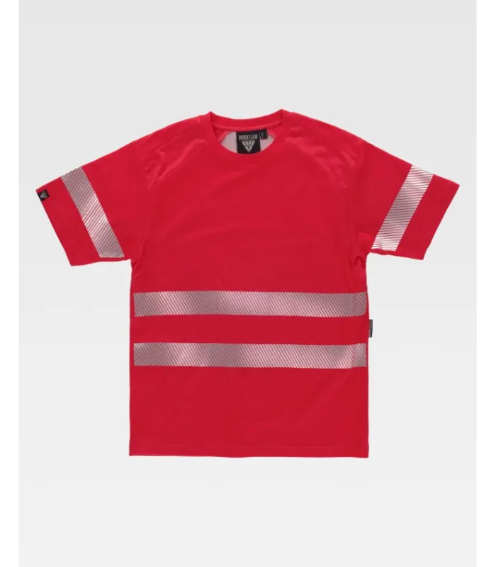 Camiseta de manga corta en micropiqué de poliéster con interior de algodón C3987