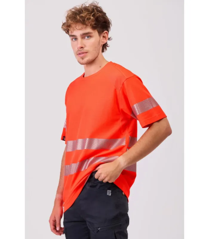 Camiseta de manga corta en micropiqué de poliéster con interior de algodón C3987