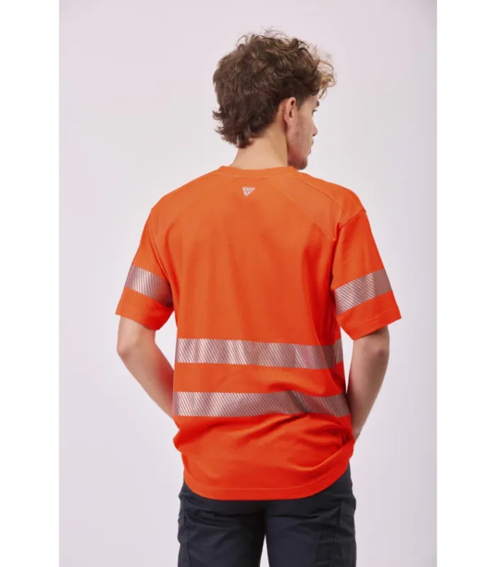 Camiseta de manga corta en micropiqué de poliéster con interior de algodón C3987