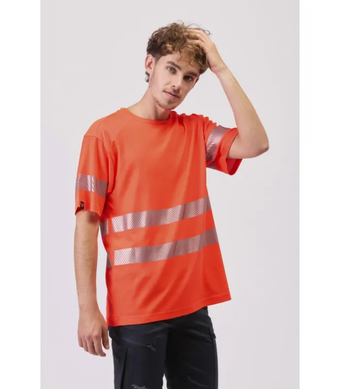 Camiseta de manga corta en micropiqué de poliéster con interior de algodón C3987