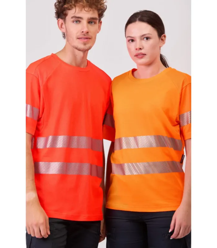 Camiseta de manga corta en micropiqué de poliéster con interior de algodón C3987