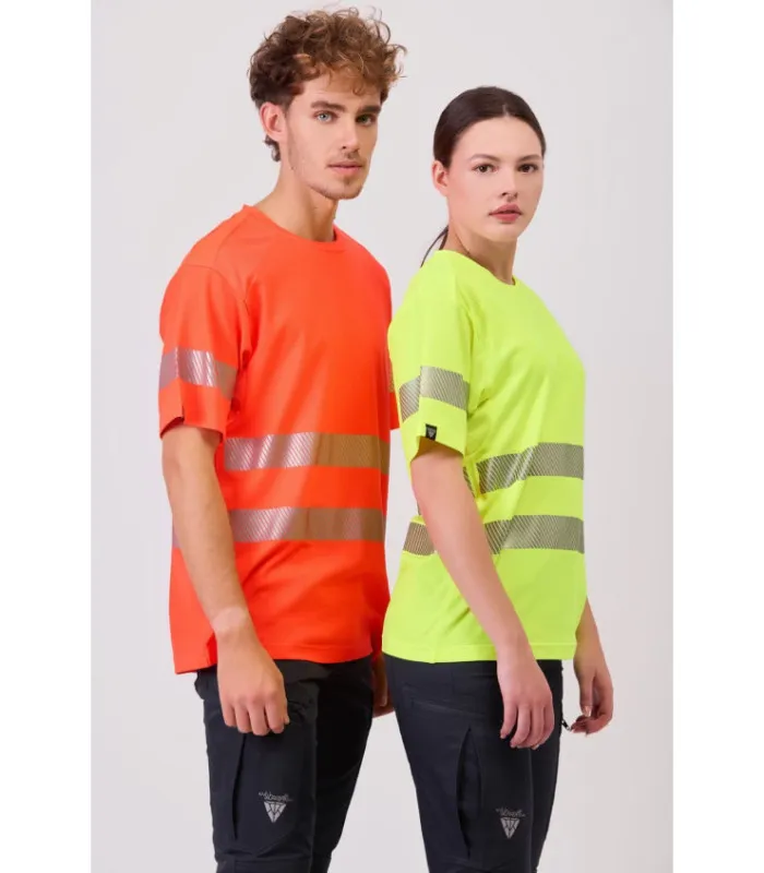 Camiseta de manga corta en micropiqué de poliéster con interior de algodón C3987