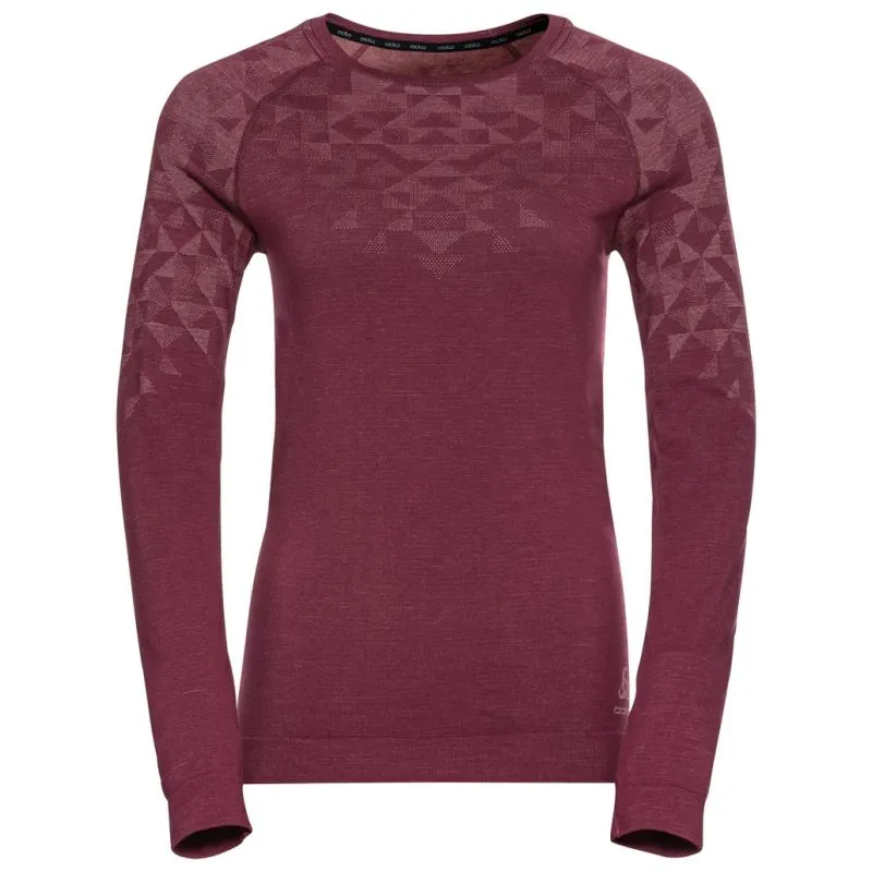 Camiseta de manga larga Odlo Merinos 200 (Raspberry Fudge Melange) Mujer