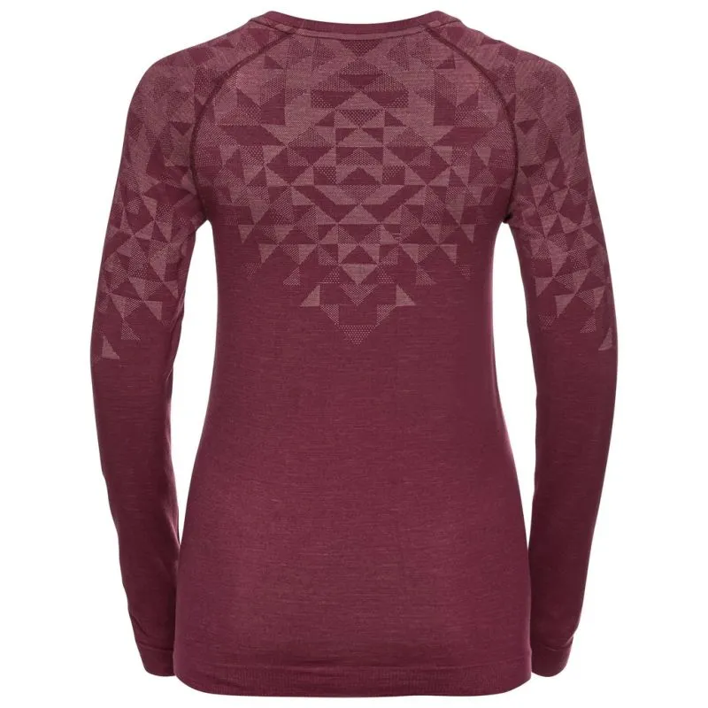 Camiseta de manga larga Odlo Merinos 200 (Raspberry Fudge Melange) Mujer