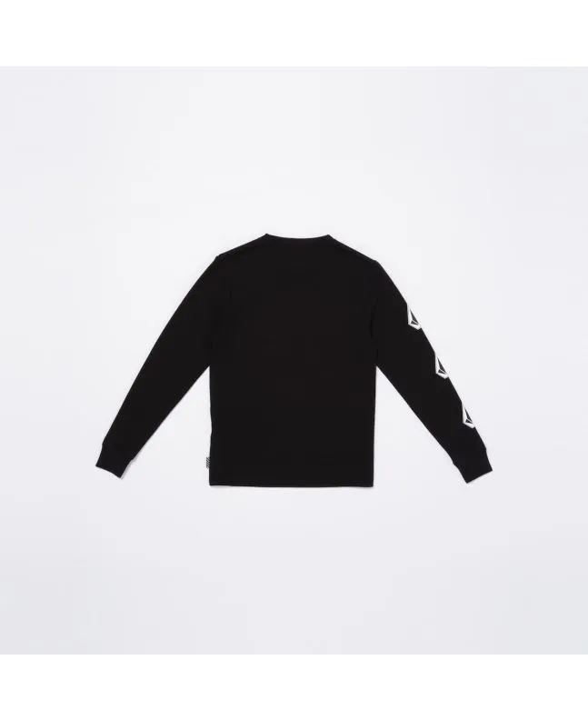 CAMISETA DE MANGA LARGA VOLCOM BOY ICONIC STONE NEGRA (814 AñOS)