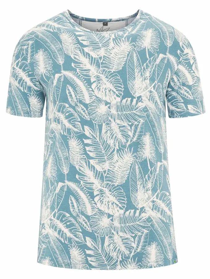 Camiseta ecológica hombre estampado hojas