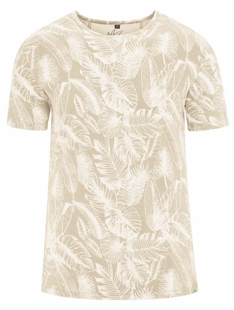 Camiseta ecológica hombre estampado hojas